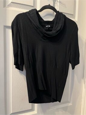 Apt. 9 Black Short-Sleeve Cowl Neck Sweater Top